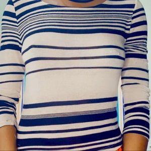 Striped mid sleeve top